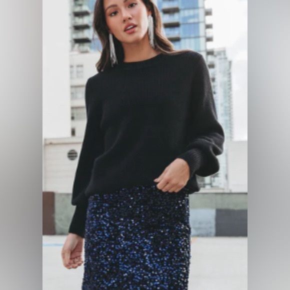 Vici Skirts Vici Viva La Vida Navy Blue Sequin Skirt Poshmark